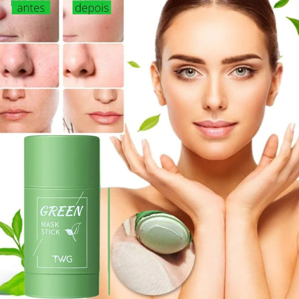 Máscara Anti Acne de Chá Verde para Cravos e Poros Dilatados - Green Mask Stick