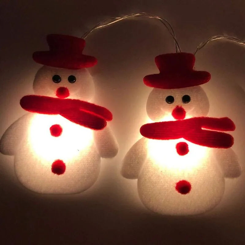 2023 Christmas Decoration Snowman LED String Lights Garland Xmas Fairy Lights Decor for Home Navidad Christmas Ornament New Year